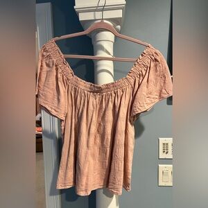 Blush Pink Off-Shoulder Women's Top